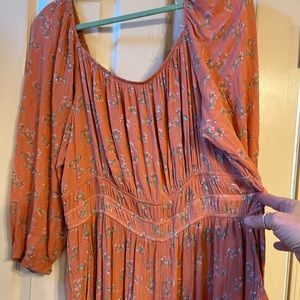 Boho Floral Wide-Leg Jumpsuit in Rust